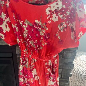 Express flowy satin floral dress - XS